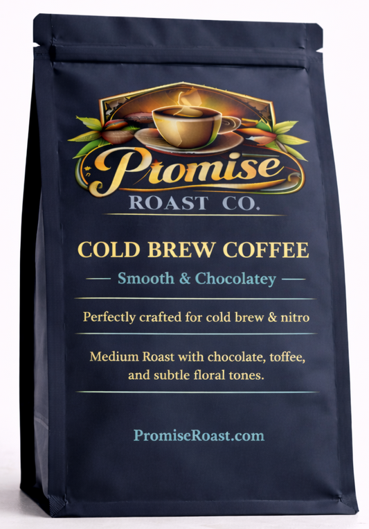 Bag of Promise Roast Co. Cold Brew Coffee on a white background